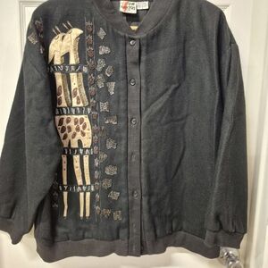 Kaktus Black Wool Blend Jacket